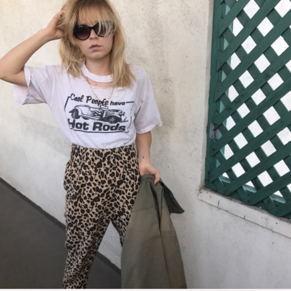 Zara Leopard Harlem High Waisted Pants size S